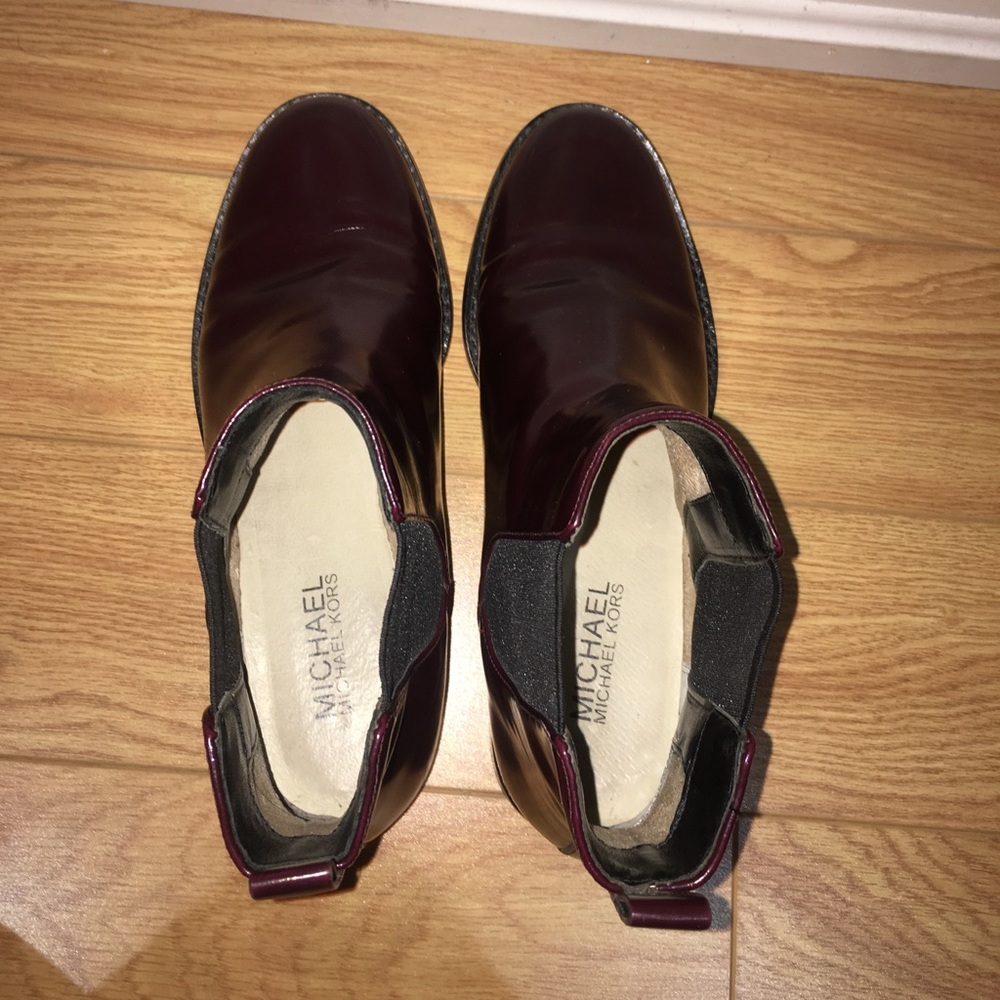 MICHEAL KORS Burgendy/Brown Lainey Flat Bootie